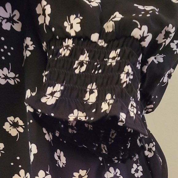 BCX blouse size L 3/4 sleeve black and white color - Picture 4 of 8